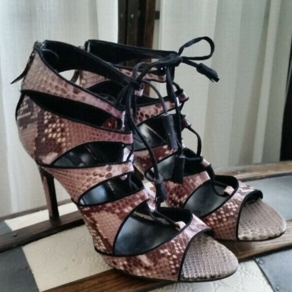 COPY - NEW Zara Womens 10-10.5 Snakeskin High Heel Shoes - Picture 2 of 6
